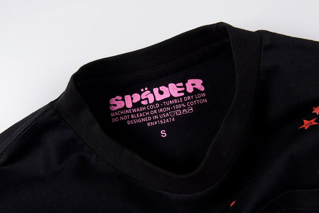 Sp5der 555555 Pink Star Long Sleeve T-Shirt - Black - product image 3