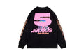 Sp5der 555555 Pink Star Long Sleeve T-Shirt - Black - product image 2
