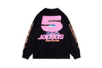 Sp5der 555555 Pink Star Long Sleeve T-Shirt - Black - product image 2