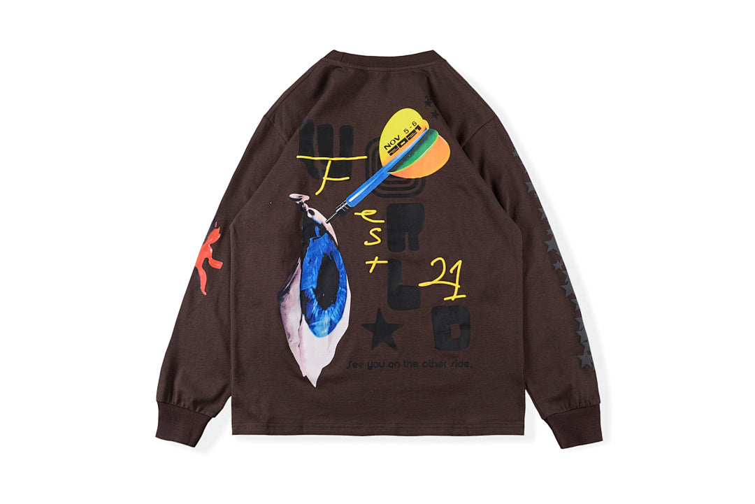 Travis Scott Astrofest Cactus Jack Tour Long Sleeve T-Shirt - Charcoal - product image 2