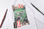 Saint Michael 21AW Landscape Letter Vintage Washed Long Sleeve T-Shirt - Light Gray - product image 10