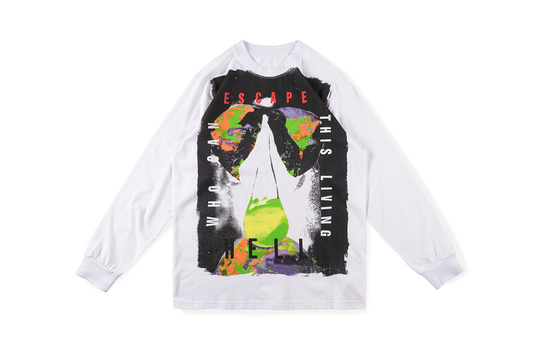 Escape Hell Graphic Long Sleeve T-Shirt - Light Gray - product image 1