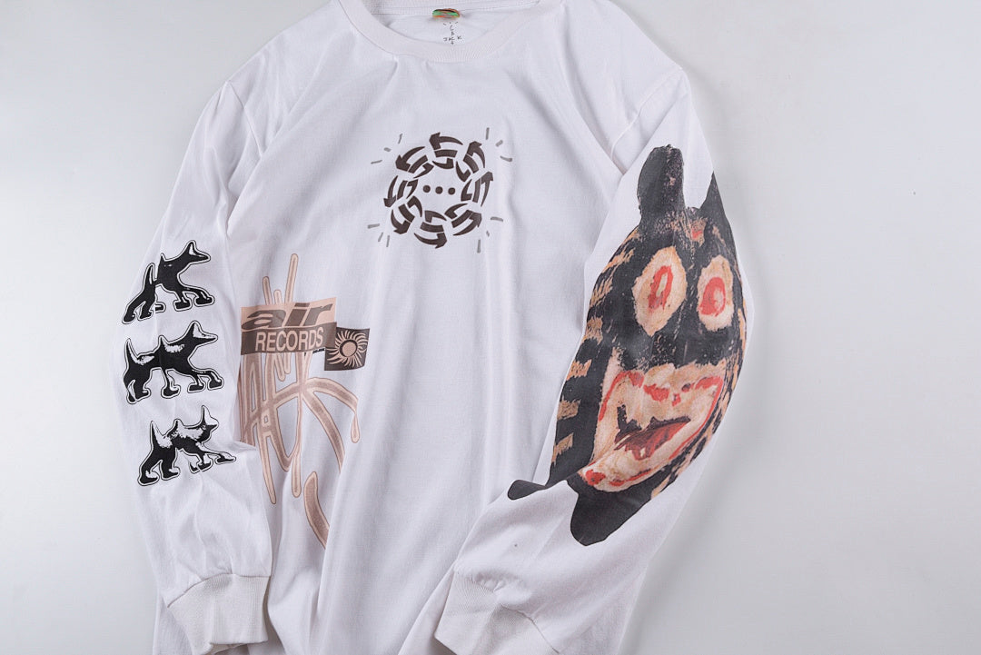 Travis Scott Cactus Jack Air Records Reverse Print Long Sleeve T-Shirt - Light Gray - product image 7