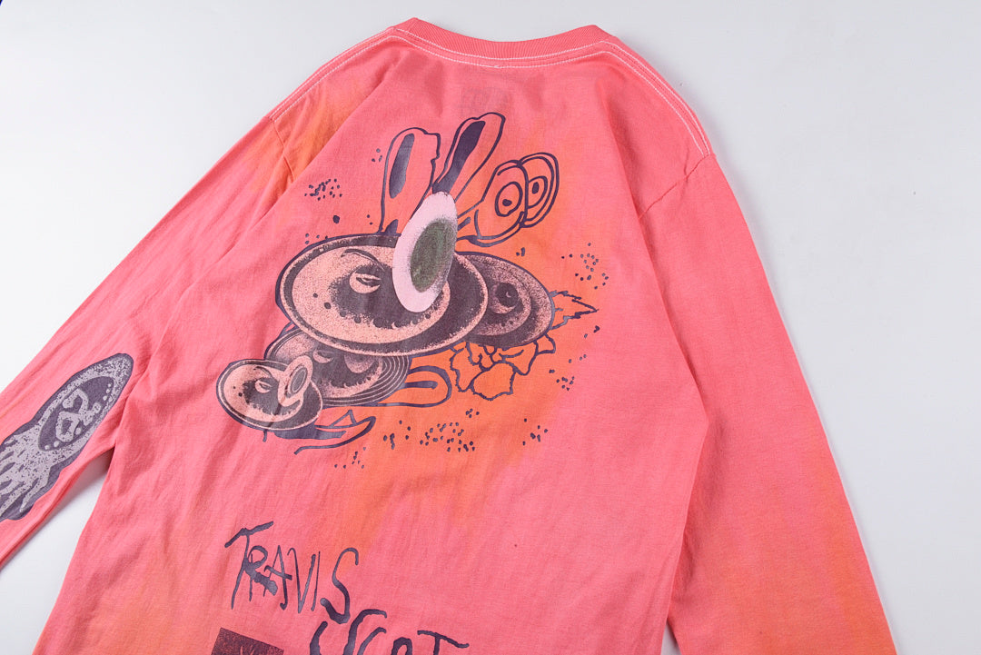 Travis Scott O2 Live Cactus Jack Tie-Dye Tour Long Sleeve T-Shirt - Red - product image 13