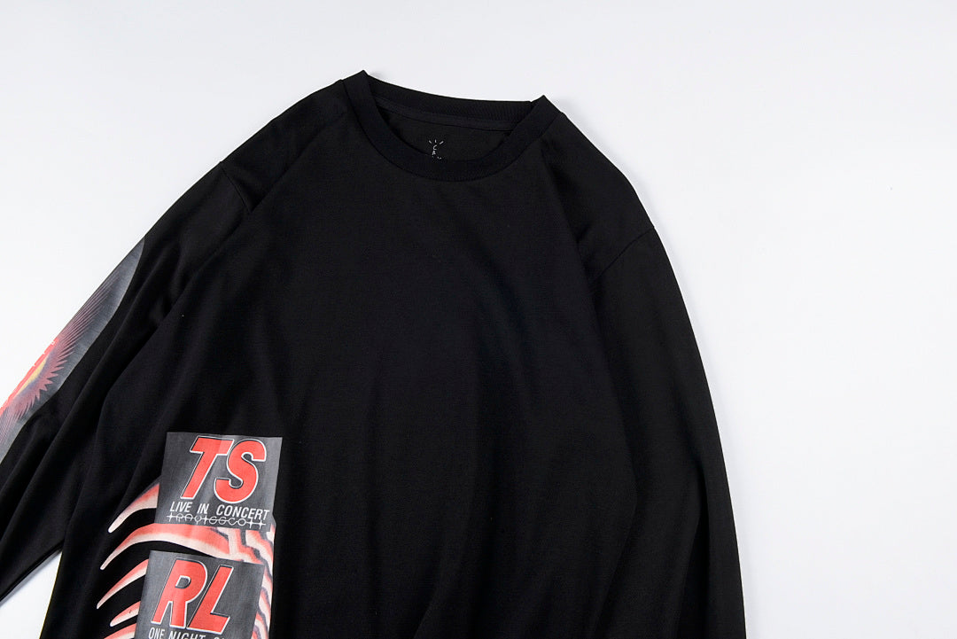 Travis Scott Cactus Jack Barbed Wire Graphic Long Sleeve T-Shirt - Black - product image 9