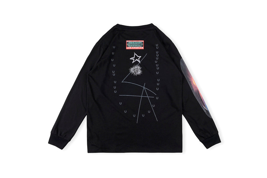 Travis Scott Cactus Jack Barbed Wire Graphic Long Sleeve T-Shirt - Black