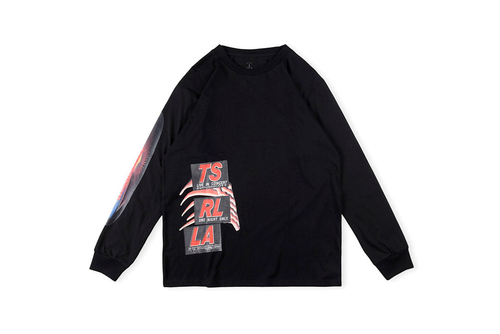 Travis Scott Cactus Jack Barbed Wire Graphic Long Sleeve T-Shirt - Black - product image 1
