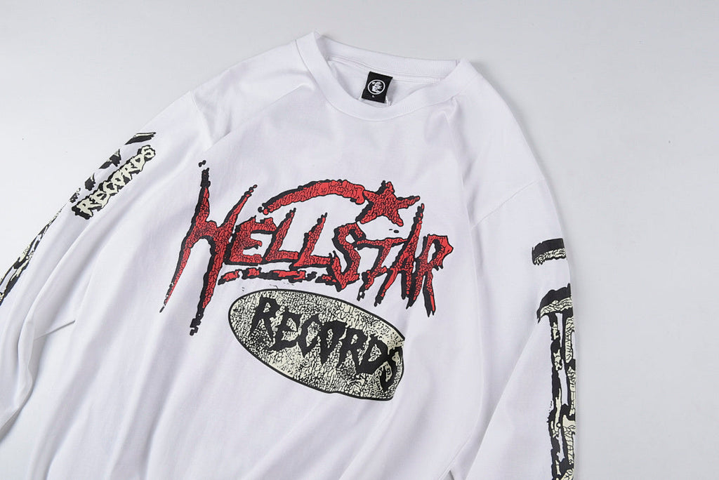 Hellstar Studios Records Crewneck Long Sleeve T-Shirt - Light Gray - product image 9