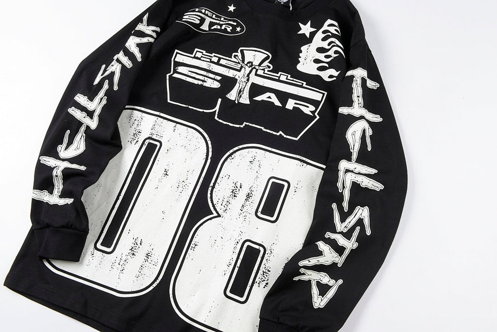 Hellstar Studios For The Sun Washed Graphic Long Sleeve T-Shirt - Black / Charcoal - product image 6