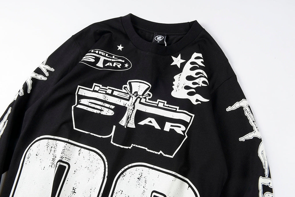 Hellstar Studios For The Sun Washed Graphic Long Sleeve T-Shirt - Black / Charcoal - product image 8