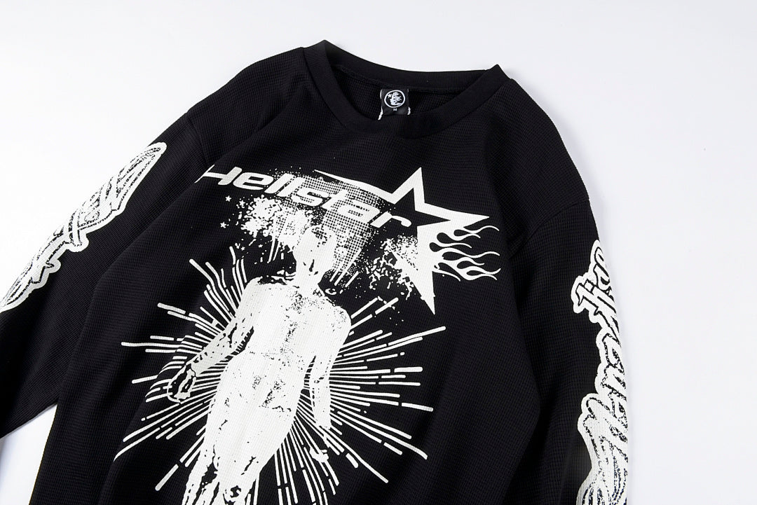 Hellstar Studios Victory Thermal Big Logo Long Sleeve T-Shirt - Black / Light Gray - product image 10