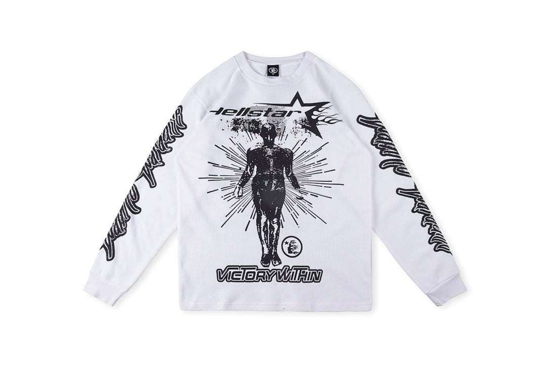Hellstar Studios Victory Thermal Big Logo Long Sleeve T-Shirt - Black / Light Gray - product image 1