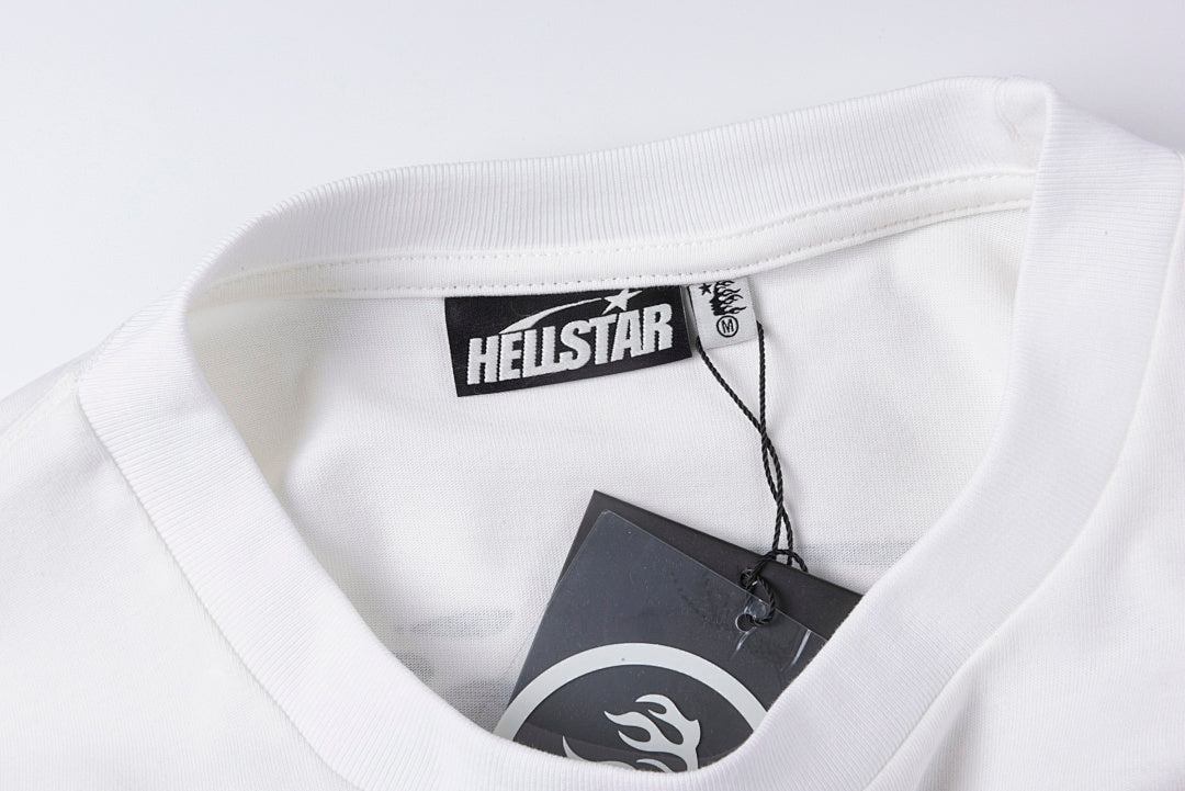 Hellstar Studios Half Face Portrait Print Long Sleeve T-Shirt - Light Gray - product image 5