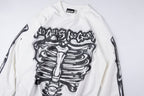 Hellstar Studios Vintage Rib Cage Skeleton Print Oversized Long Sleeve T-Shirt - Light Gray - product image 13