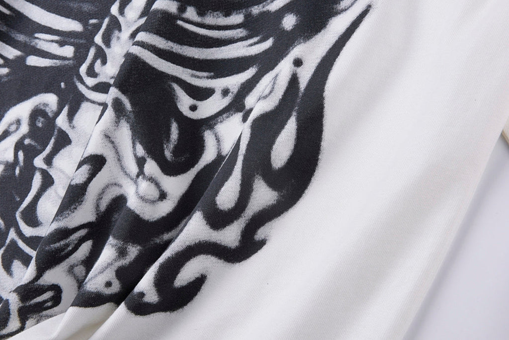 Hellstar Studios Vintage Rib Cage Skeleton Print Oversized Long Sleeve T-Shirt - Light Gray - product image 2