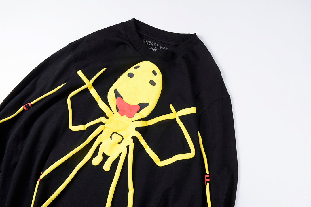 CPFM x Pharrell Ink Splash Smiley Spider Cotton Long Sleeve T-Shirt - Black - product image 3