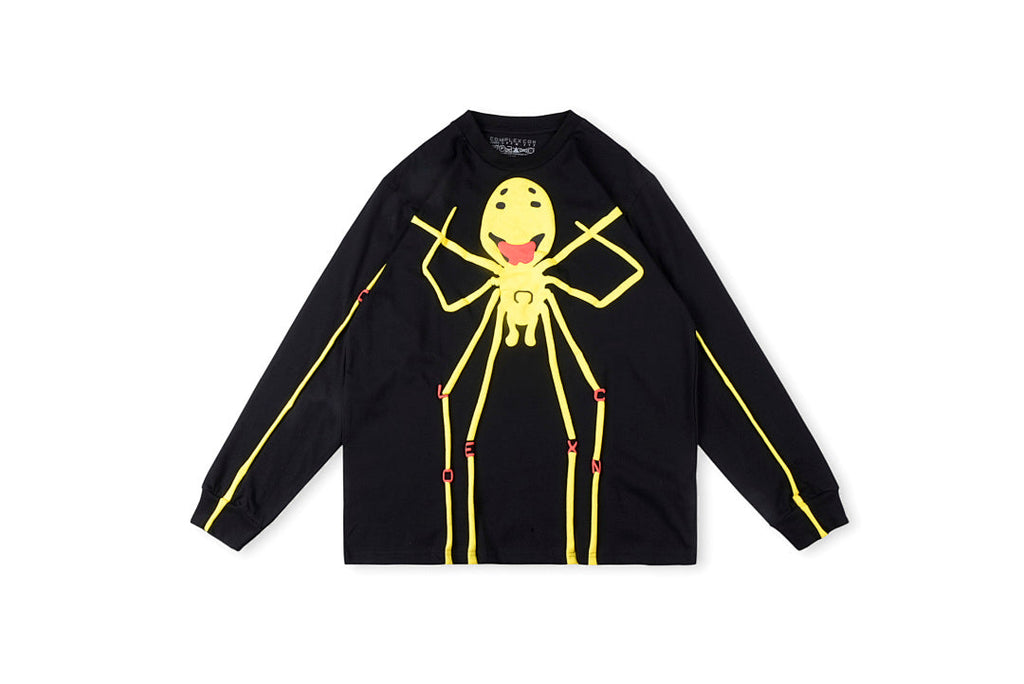 CPFM x Pharrell Ink Splash Smiley Spider Cotton Long Sleeve T-Shirt - Black - product image 1