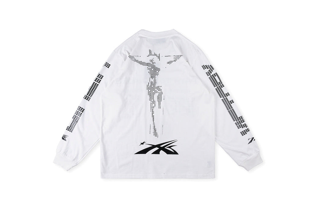 Hellstar Studios Led Scoreboard Print Long Sleeve T-Shirt - Light Gray - product image 2
