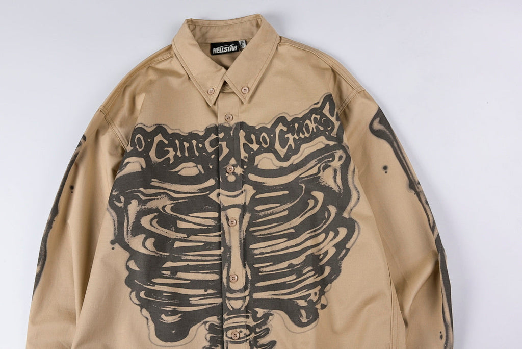 Hellstar Studios Airbrushed Bones Long Sleeve T-Shirt - Beige - product image 7
