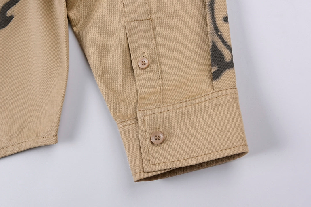 Hellstar Studios Airbrushed Bones Long Sleeve T-Shirt - Beige - product image 8
