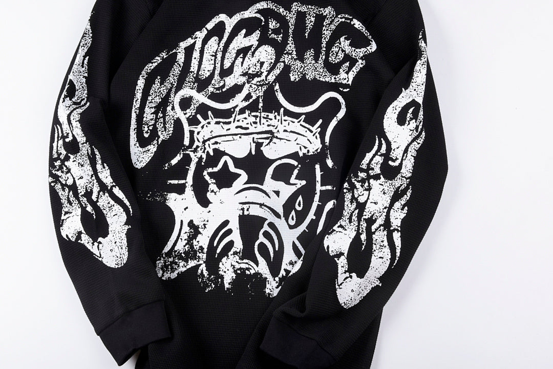 Glo Gang Eroded Glo Thermal Cartoon Drink Long Sleeve T-Shirt - Black / Light Gray - product image 5