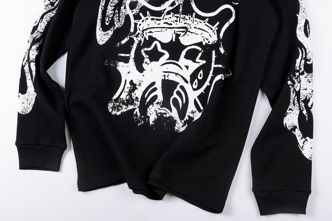 Glo Gang Eroded Glo Thermal Cartoon Drink Long Sleeve T-Shirt - Black / Light Gray - product image 7