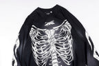 Hellstar Studios Airbrushed Bones Halloween Long Sleeve T-Shirt - Black - product image 9