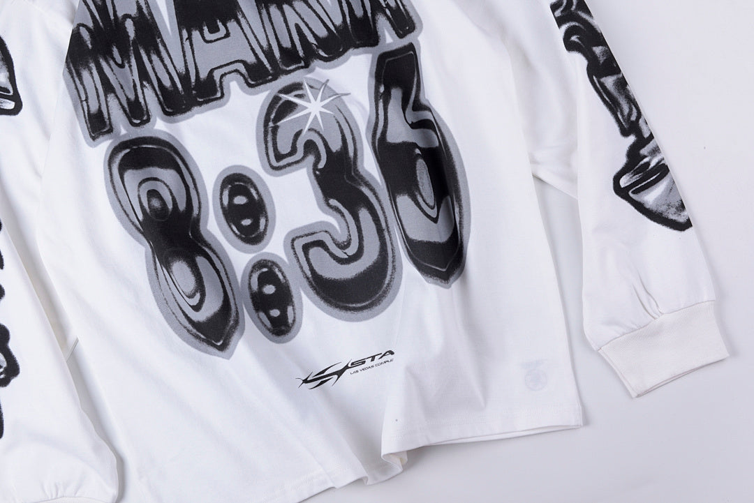 Hellstar Studios Airbrushed Long Sleeve T-Shirt - Light Gray - product image 12