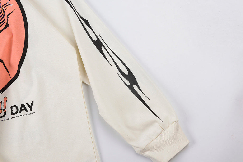 Hellstar Studios Smiley Face Print Long Sleeve T-Shirt - Light Gray - product image 7