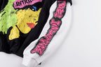 Lost Intricacy Washed Vintage Colorful Rhinestone Print Cotton Long Sleeve T-Shirt - Black - product image 7