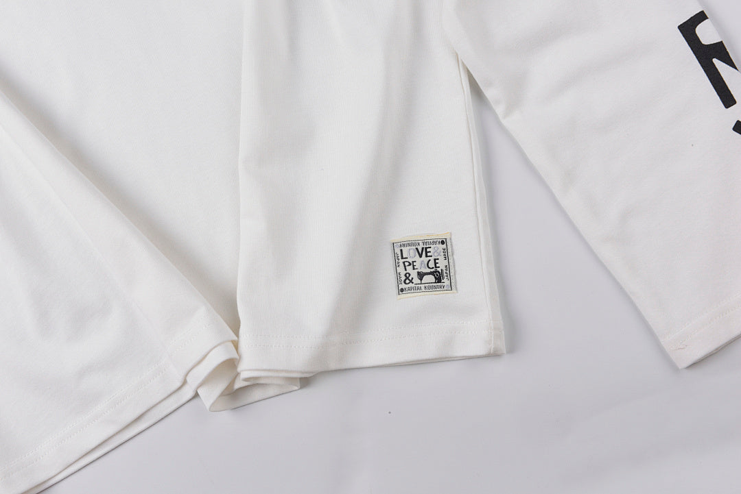 Kapital Kountry Japanese Letter Print Casual Long Sleeve T-Shirt - Light Gray - product image 8