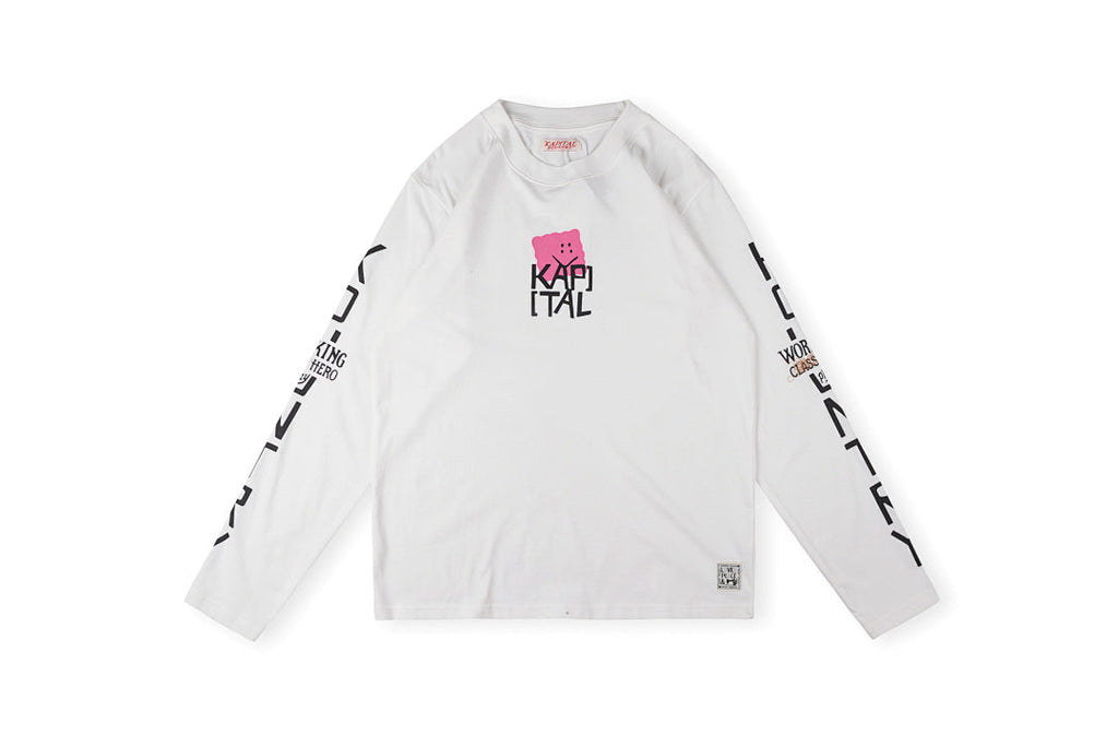 Kapital Kountry Japanese Letter Print Casual Long Sleeve T-Shirt - Light Gray - product image 13