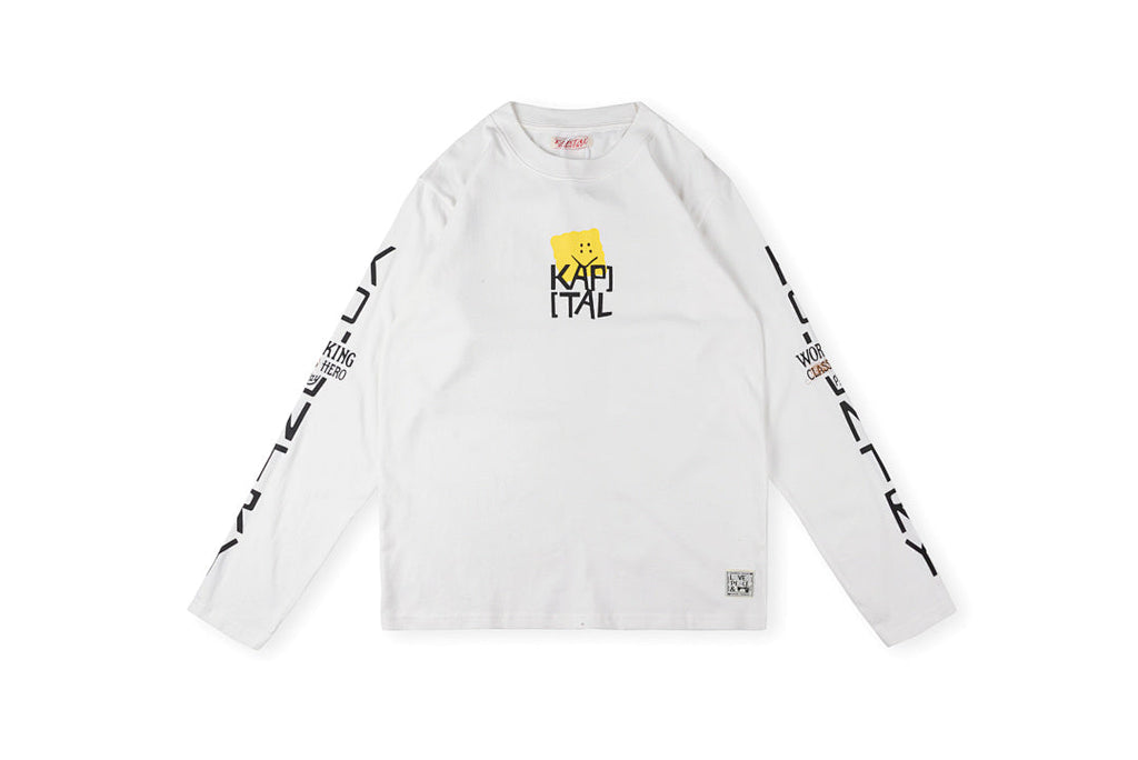 Kapital Kountry Japanese Letter Print Casual Long Sleeve T-Shirt - Light Gray - product image 1
