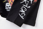 Lost Intricacy Washed Vintage Angel & Devil Print Cotton Long Sleeve T-Shirt - Black - product image 6