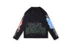 Lost Intricacy Washed Vintage Angel & Devil Print Cotton Long Sleeve T-Shirt - Black - product image 2
