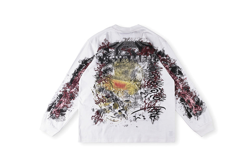 Hellstar Studios Graffiti Style Cotton Long Sleeve T-Shirt - Black / White - product image 4