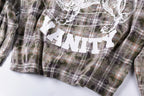 Saint Vanity American Vintage Colorblock Washed Plaid Long Sleeve Shirt - Gray / Red - product image 11