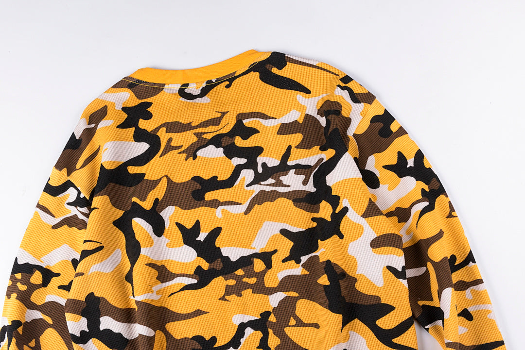 Saint Vanity Vintage Camouflage Print Long Sleeve T-Shirt - Black Brown - product image 13