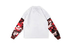 Saint Vanity Camo Sleeve Panel Mock Two-Piece Long Sleeve T-Shirt Style III - Light Gray - product image 2