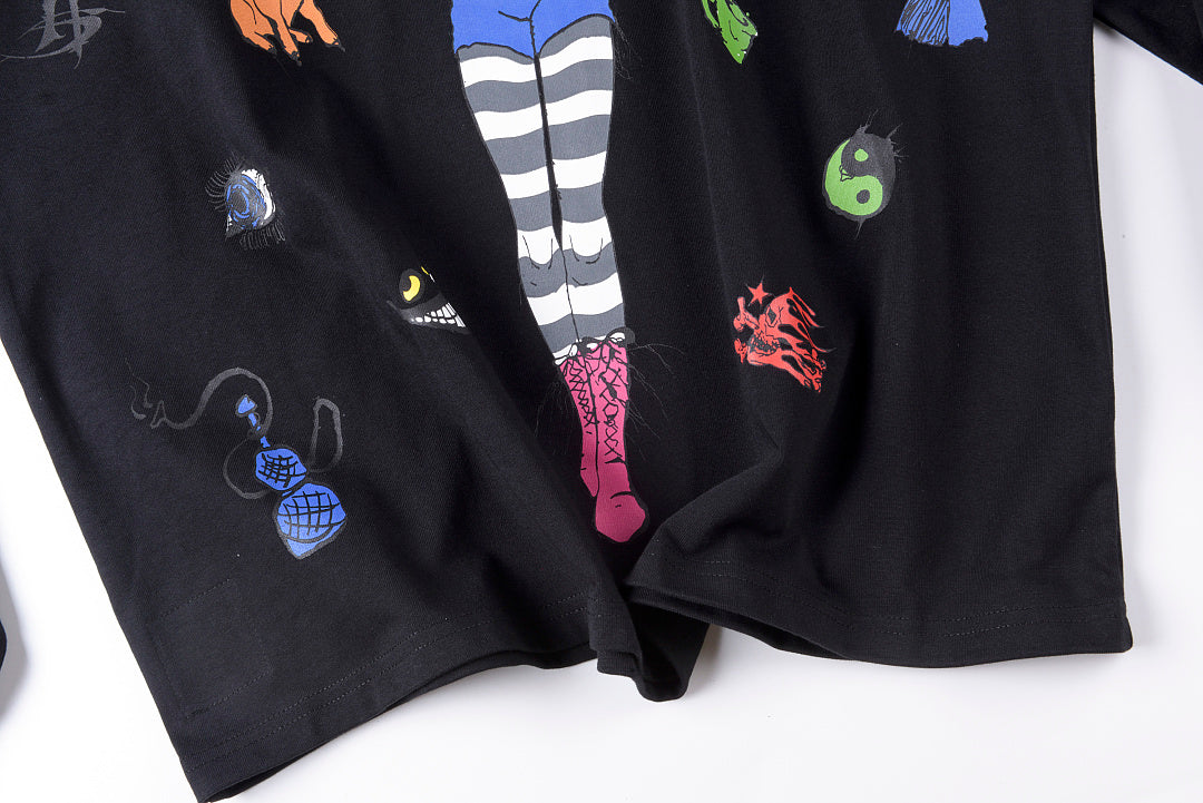 Hellstar Studios Vintage Double-Sided Print Cotton Long Sleeve T-Shirt - Navy Black / Light Gray - product image 15