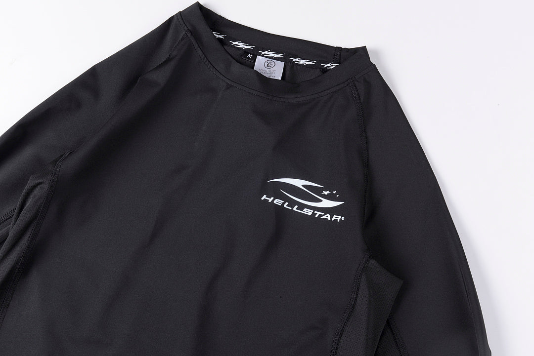 Hellstar Studios Compression Quick-Dry Athletic Long Sleeve T-Shirt - Charcoal Navy / White - product image 8