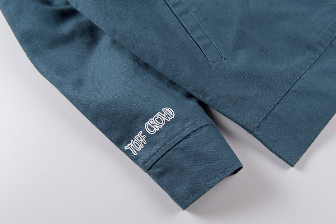 Tuff Crowd Heavy Patchwork Zip-Up Jacket - Blue Gray - product image 4