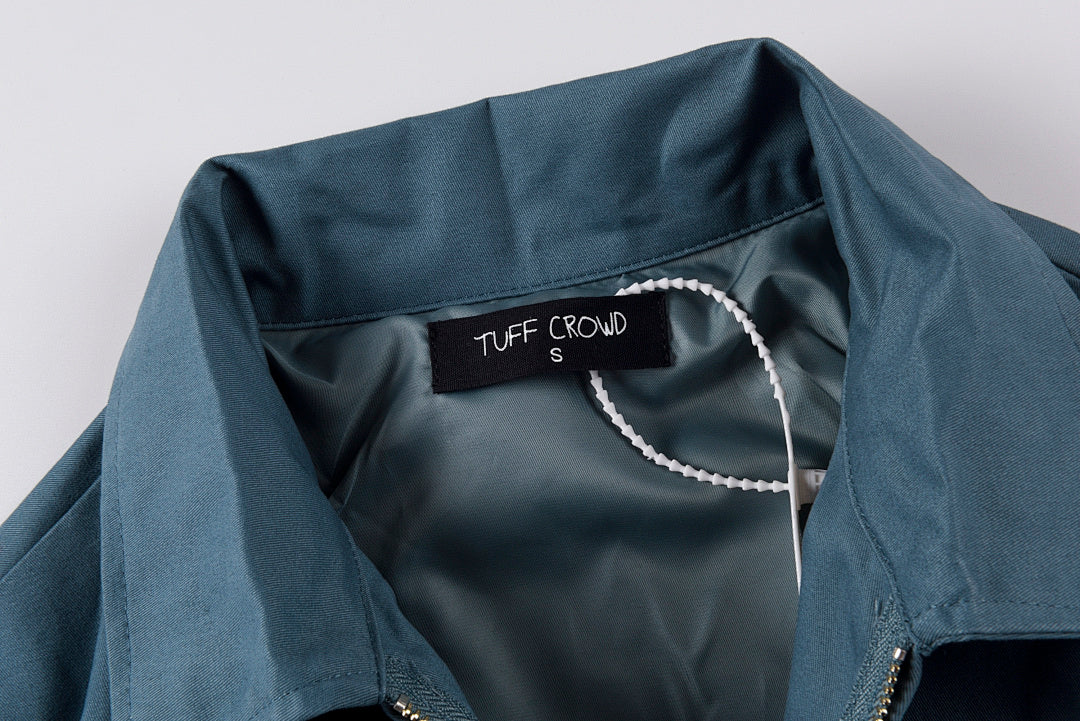 Tuff Crowd Heavy Patchwork Zip-Up Jacket - Blue Gray - product image 6