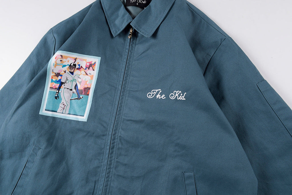 Tuff Crowd Heavy Patchwork Zip-Up Jacket - Blue Gray - product image 9