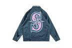 Tuff Crowd Heavy Patchwork Zip-Up Jacket - Blue Gray - product image 2