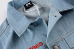 Revenge Bad Vibes Forever Graffiti 3D Embroidered Denim Jacket - Light Blue Denim - product image 4