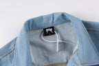 Revenge Bad Vibes Forever Graffiti 3D Embroidered Denim Jacket - Light Blue Denim - product image 5