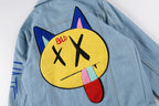 Revenge Bad Vibes Forever Graffiti 3D Embroidered Denim Jacket - Light Blue Denim - product image 12