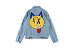Revenge Bad Vibes Forever Graffiti 3D Embroidered Denim Jacket - Light Blue Denim - product image 2