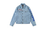Revenge Bad Vibes Forever Graffiti 3D Embroidered Denim Jacket - Light Blue Denim - product image 1